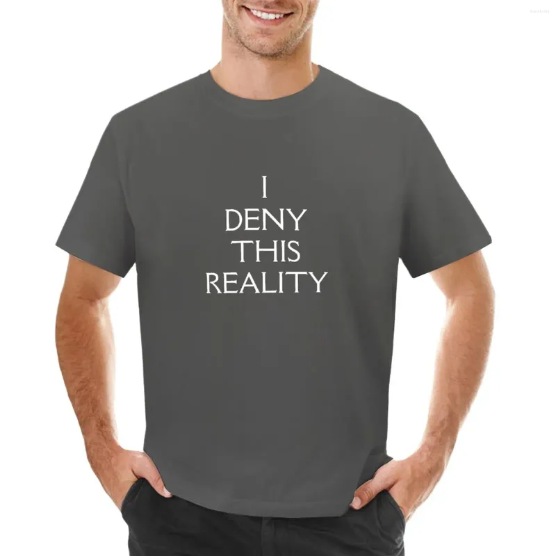 Мужские майки, футболка «Я отрицаю эту реальность», черные футболки большого размера с приколами для мужчин