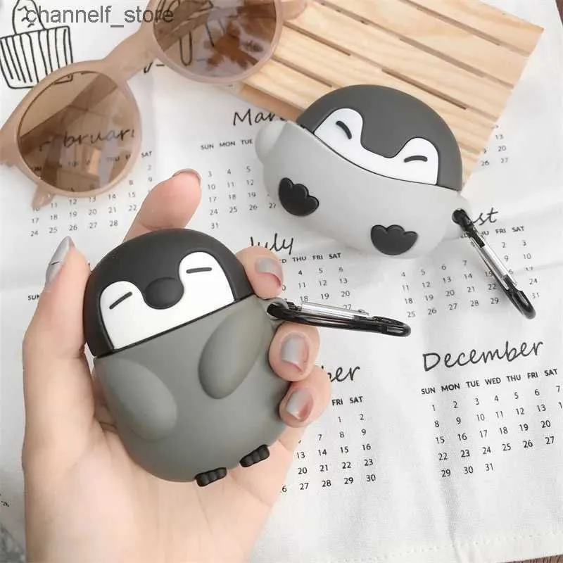 Accessoires pour écouteurs Étui pour écouteurs pour AirPods Pro 1 2 Housse de casque mignonne de dessin animé de pingouin pour AirPods Pro Étui pour Air Pods 3 2 1 Étui pour écouteurs BoxY240322