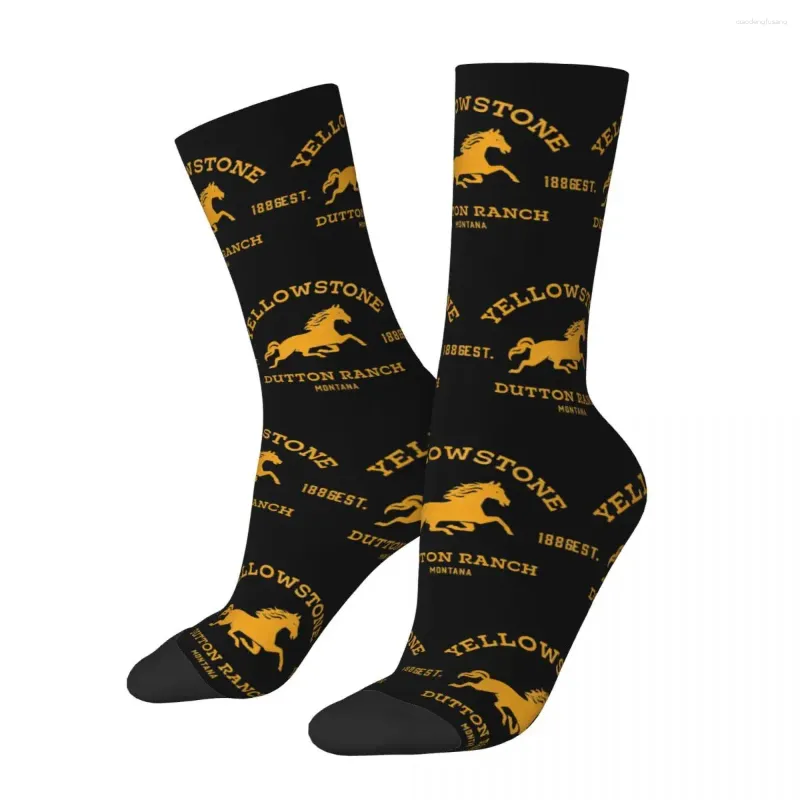 Chaussettes pour hommes Yellowstones Dutton Ranch femmes décontracté cheval de haute qualité printemps été automne hiver cadeau