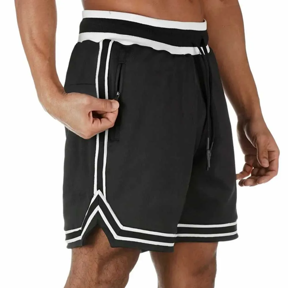 Мужские шорты Летние новые спортивные шорты Мужские баскетбольные тренировочные быстросохнущие сетчатые брюки 5-точечные прямые свободные спортивные шорты J240322