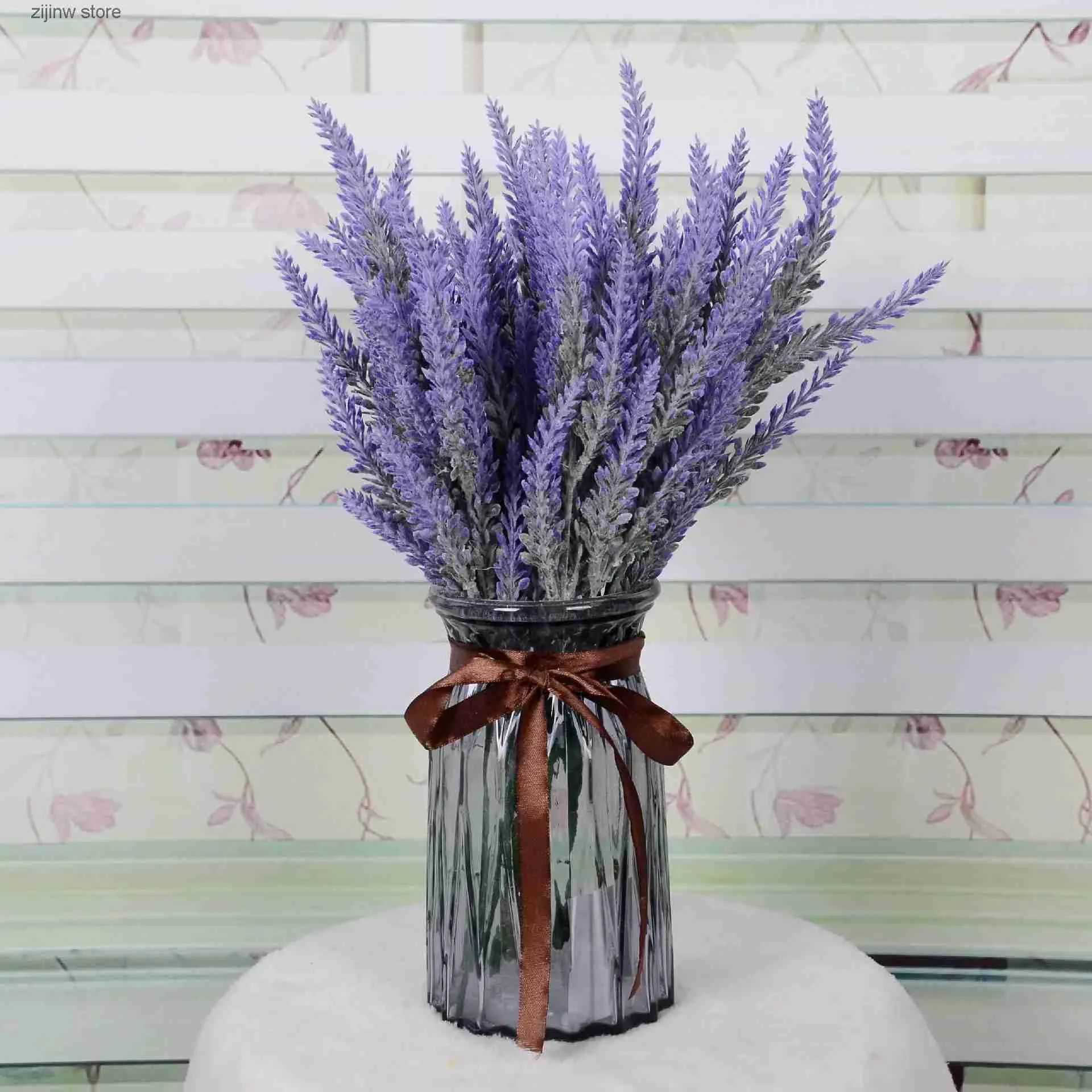 Finto verde floreale Matrimonio Viola Lavanda Simulazione di fascia alta di piantare capelli Decorazione in stile pastorale Mazzo di fiori immortali Y240322