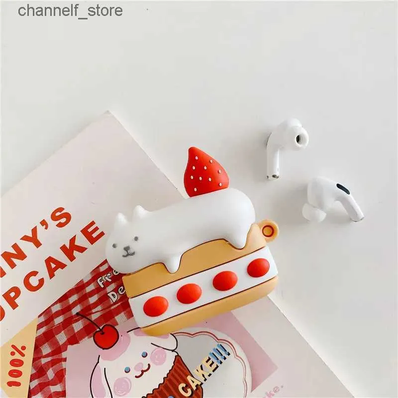 Accessoires pour écouteurs 3D chaton gâteau mignon étui pour casque sans fil pour Airpods 2 étui pour écouteurs de dessin animé pour Airpods Pro étui pour écouteurs boîte de chargement Y240322