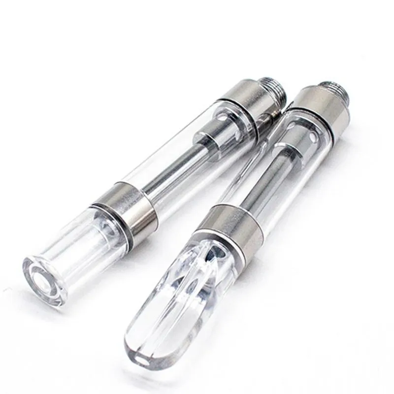 Round Flat Press Tip M6T Atomizer 510 Cartridge Ceramic Coil 0.5ml 1.0ml Empty Plastic Smoking Tank pk th205 G5 Fit m3 amigo max Battery