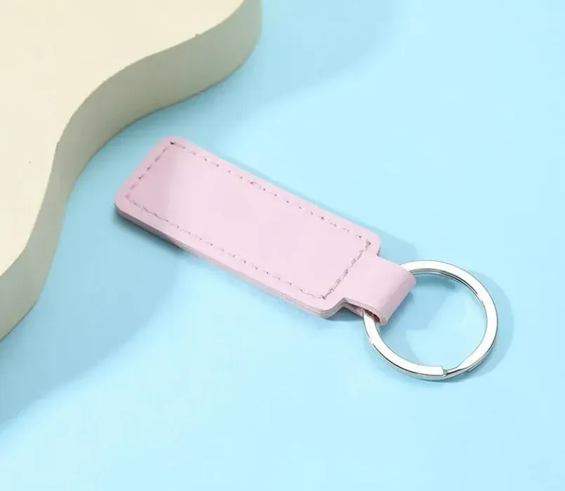 PU Leather Keychain Metal Keyring Car Keychains Pendant Personalise Gift Key Chain Wholesale 