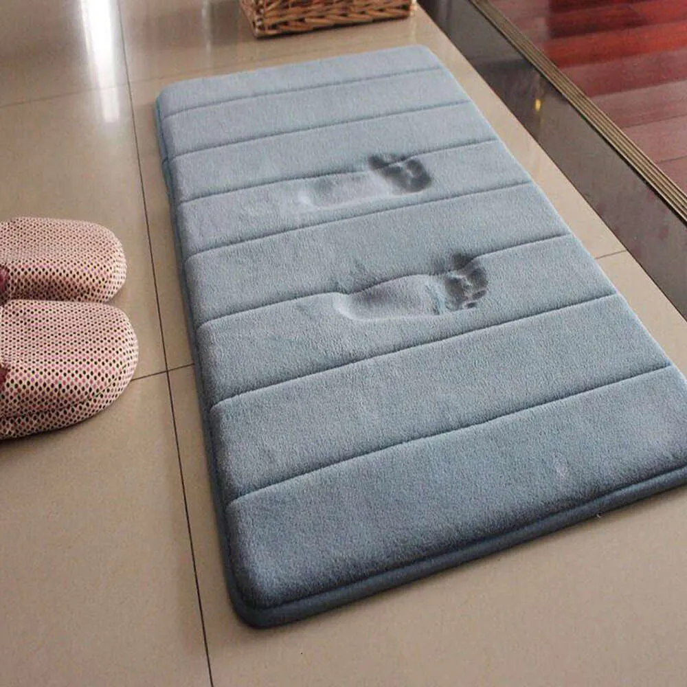 Bathroom Door Coral Velvet Striped Desk Foot Mat, Bedside Carpet, Bedroom Entrance Carpet