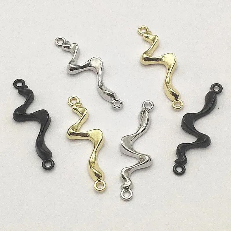 Arrival 35x11mm 100pcs Zinc Alloy Geometry Connectors For Handmade NecklaceEarrings DIY Parts Jewelry Findings Components 240309