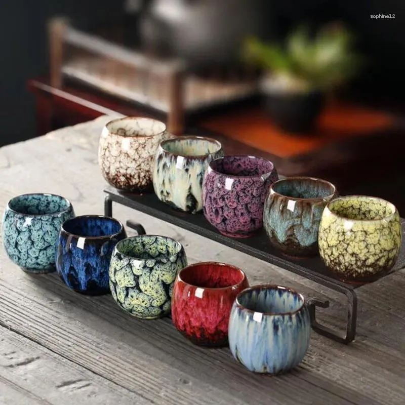 Teaware Sets 2pcs/set 110ml Master Cup Kiln Change Tianmu Glaze Porcelain Kungfu Tea Egg-shaped Bowl