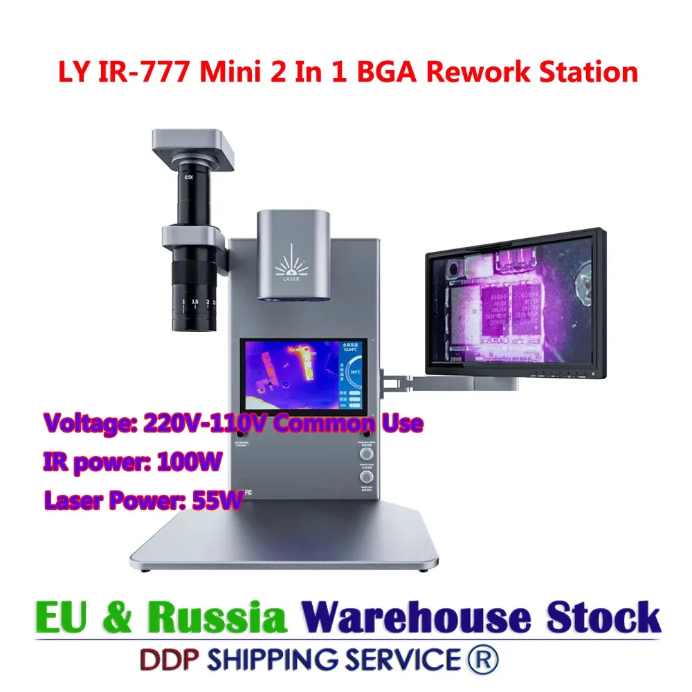 Ly IR-777 2 In 1 Intelligent Infrared Imager Analyzer BGA Rework Station Ingebouwde laserverwarming de-solderfunctie 30x30 160W