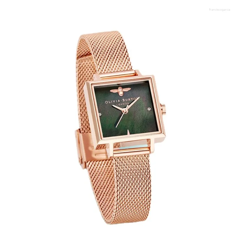 Relojes de pulsera Vintage Ins Día de San Valentín Reloj de regalo Cuarzo de lujo para mujer Pequeño Verde