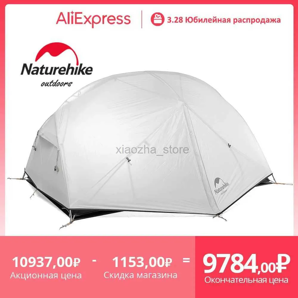 Tält och skydd NatureHike Mongar 2 Tält 2 Persons campingtält Ultralight 20D Nylon Backpacking Waterproof Tent Beach Outdoor Handing Travel Tent 240322