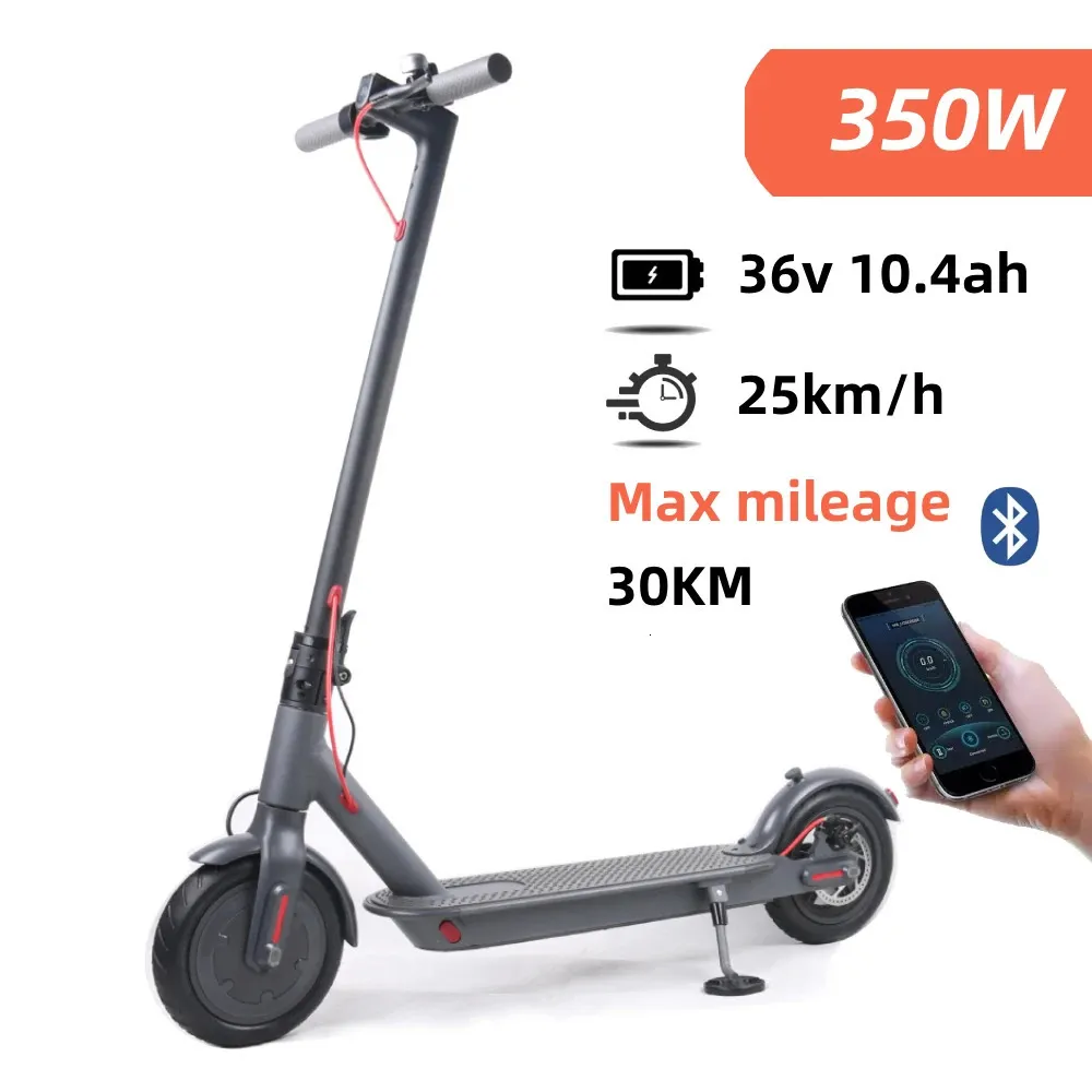 Elektrikli Scooter 25kmh Yetişkin 85 inç 350W 104AH Katlanabilir 240306