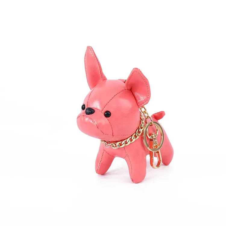 Party Favor cuir dessin animé chiot bouledogue français porte-clés créatif mignon bouledogue pendentifs porte-clés pendentif spot vente en gros LL