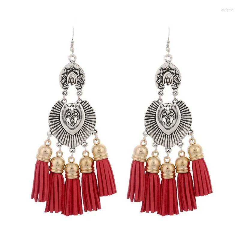 Pendientes colgantes LOVBEAFAS moda étnica bohemia gota larga para mujeres Brincos Longos borla Vintage Boho Bijoux