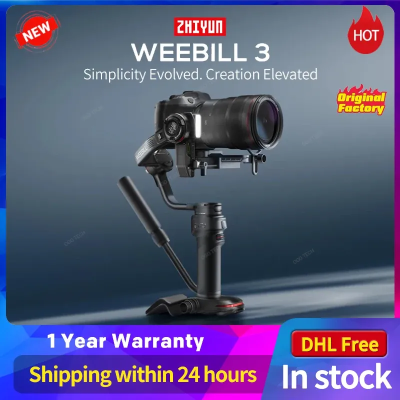 Köpfe ZHIYUN Weebill 3 Combo Kamera Handheld Gimbal 3Achsen Stabilisator für Telefon DSLR Kameras für Canon/Sony/Panasonic/Nikon