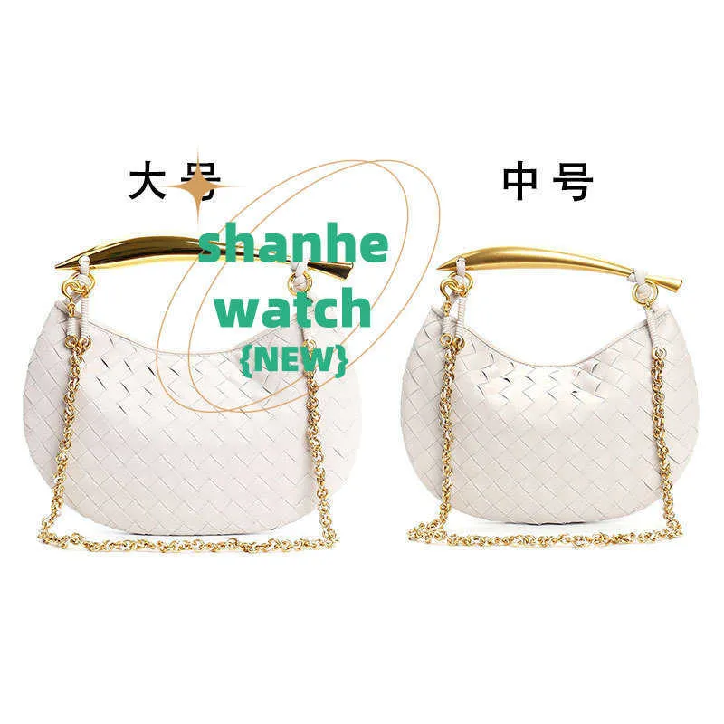 Original Bottegs Venetas sd Jodie Bag 2024 New Woven Gold Chain sardine Handmade Dumpling Soft Leather Pleated Single Shoulder Oblique Cross Womens GJJH