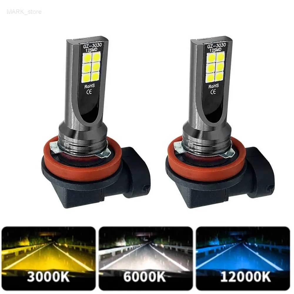 Autres feux de voiture 2 pièces H11 H8 9006 HB4 HB3 9005 H7 H4 PSX24W haute qualité 3030 LED lampe antibrouillard automobile ampoule antibrouillard jaune blanc L204