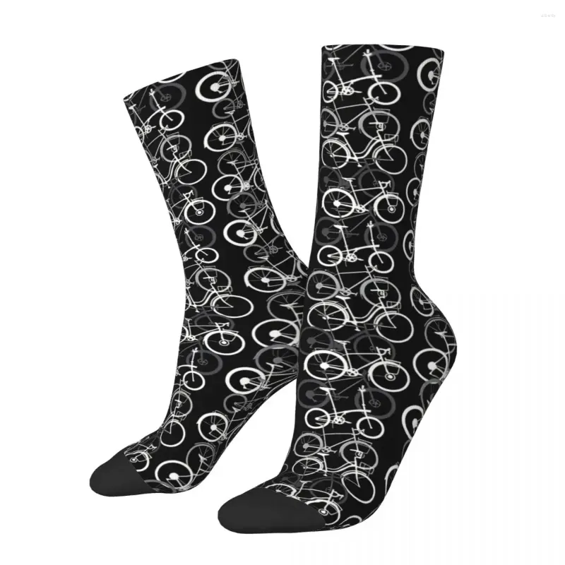 Chaussettes pour hommes, Types de vélos, motifs de montagnes, sentiers de descente, vtt, bonne qualité, imprimés pour garçons, cadeau sans couture