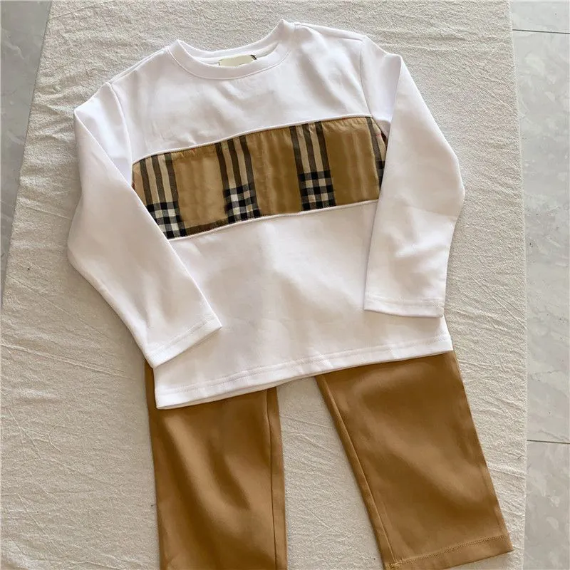 Long sleeved Pure Cotton T-shirt 2024 Childrens Bottom tshirt for Boys Girls Spring sweatshirt Fashion Autumn clothes High Quality clothes CSD2403224-8