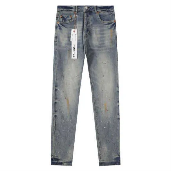 Jeans viola da uomo jeans autunnali e invernali pantaloni a gamba dritta da uomo Pantaloni di tendenza della moda americana di alta strada