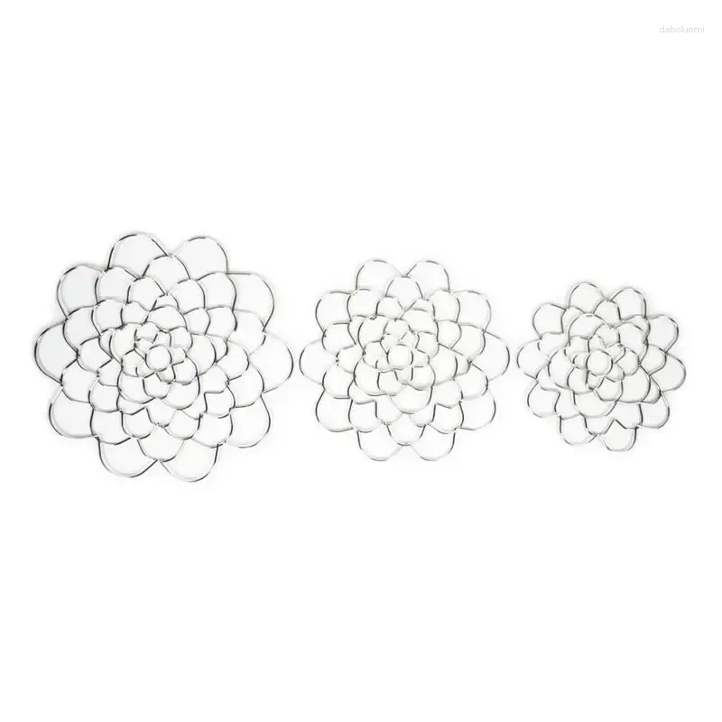 Vases Flower Arrangement Holder 3pcs Stainless Steel Grid Fixer Floral Insert Ring Art Decoration Arranger Twist