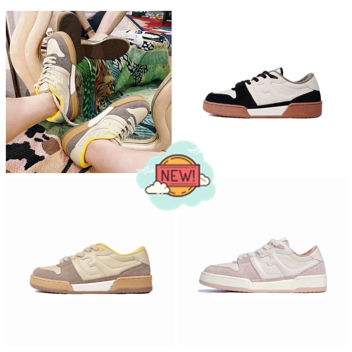 Gai sapatos femininos instagram primavera e outono coreano versátil feminino sola grossa ventilar fácil correspondência moda dopamina colorido agradável 2024