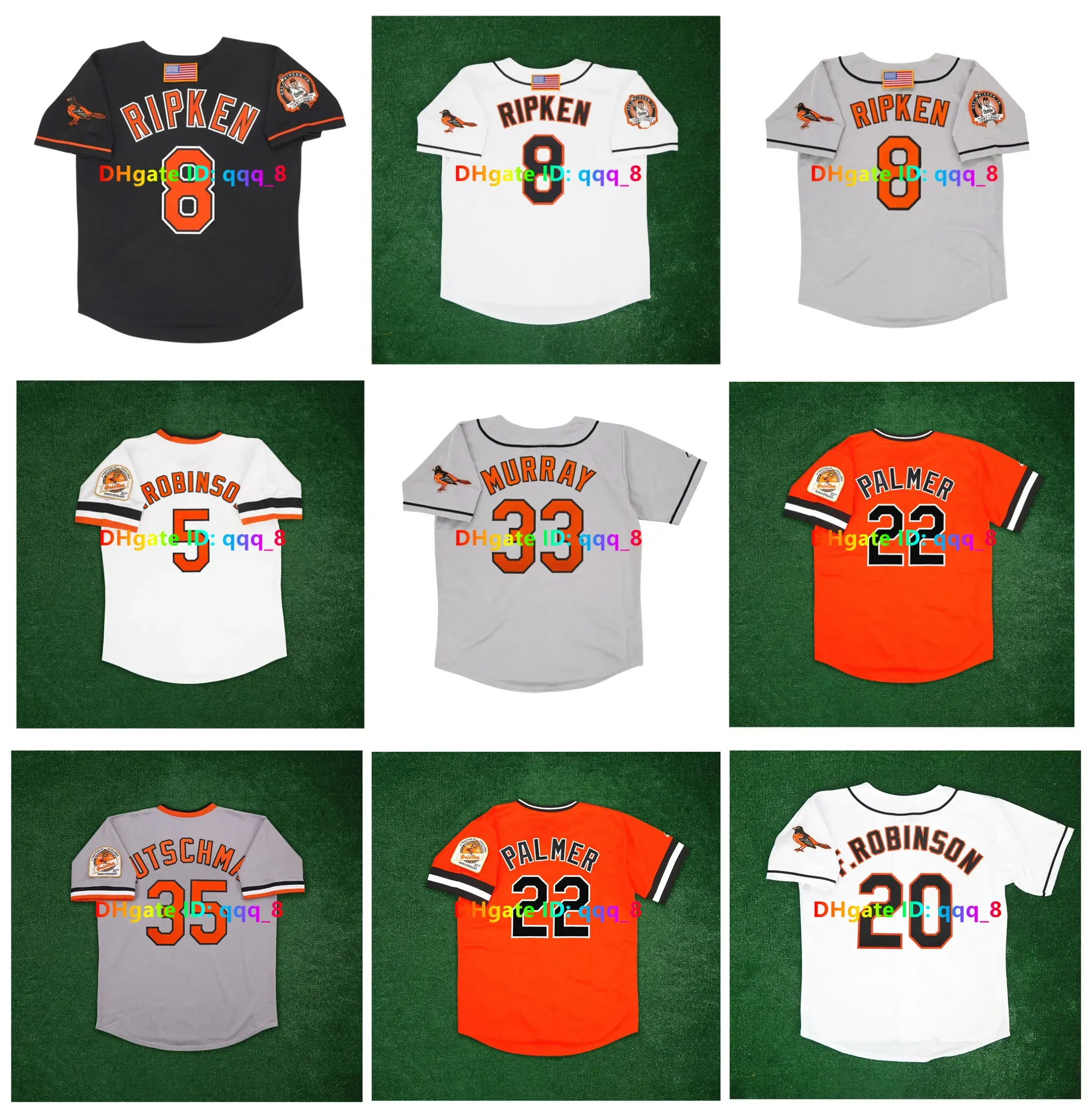 1984 Cooperstown Baseball Jersey Cal Ripken Jr. Frank Brooks Robinsoneddie Murray Jim Palmer Mike Mussina Roberto Alomar Boog Powell Belle Baines SIZE S-4XL