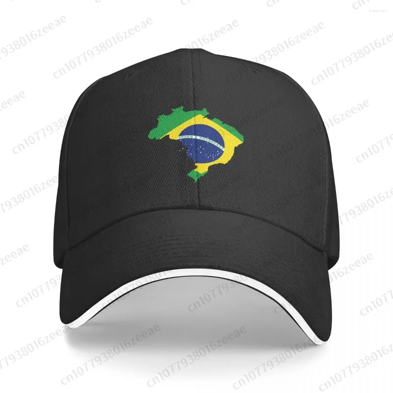 Bollmössor Brasilien Flagg Baseball Hip Hop Sandwich Cap Men Kvinnor Justerbara utomhussporthattar