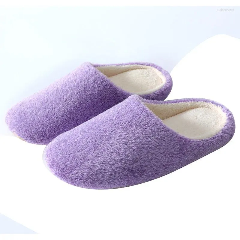 Slippels Solid Color Soft Bottom Home Warm schoenen vrouwen binnen de vloer Non-slips voor slaapkamer huisvrouw zomer zomer warm met doos