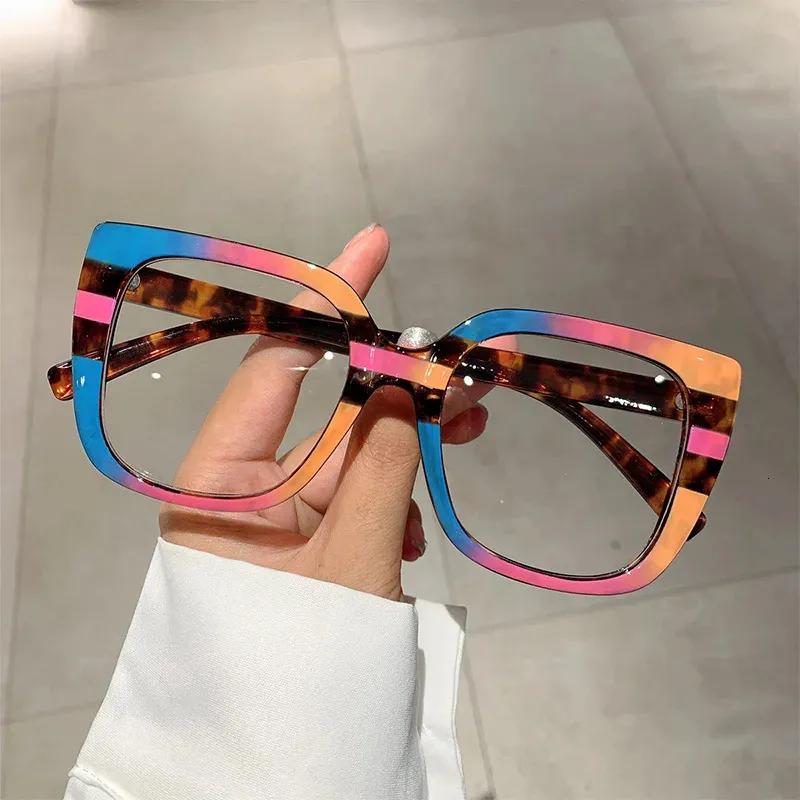 1Pair Unisex Retro Square Cat Eye Glasses, Suitable For Vacation, Travel, 1 Pair of Glasses Black Fashion Women Man Oversized Square  main image 4