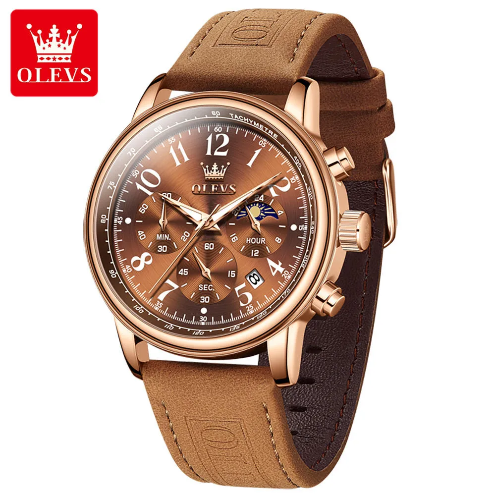 OLEVS 2912 Heren luxe horloge Merklogo Aangepast Eenvoudig Casual drie-pins quartz horloge Waterdichte riem man en vrouw designer horloge