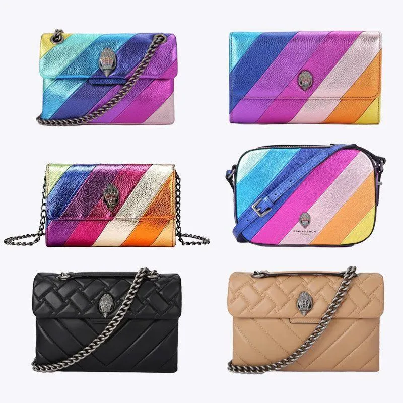 Londondesigner Kurt Geiger Heart Bags Luxurys Handbag Shop Rainbow Bag Läder Kvinnor axelband män bumbag reser crossbody ch ebism