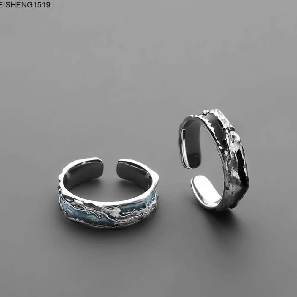 Ring aus Sterlingsilber für Herren, hochwertige und trendige Markenfrauen, personalisierbar, modisch, leicht, luxuriös, Nischenschwanz, offener Mund, Essen