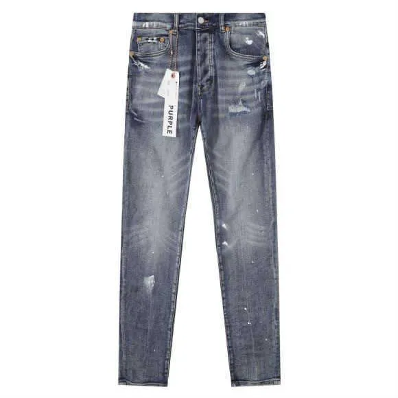 Jeans marca viola maschile antichi pantaloni alla moda personalizzati elastic slim fit leggings