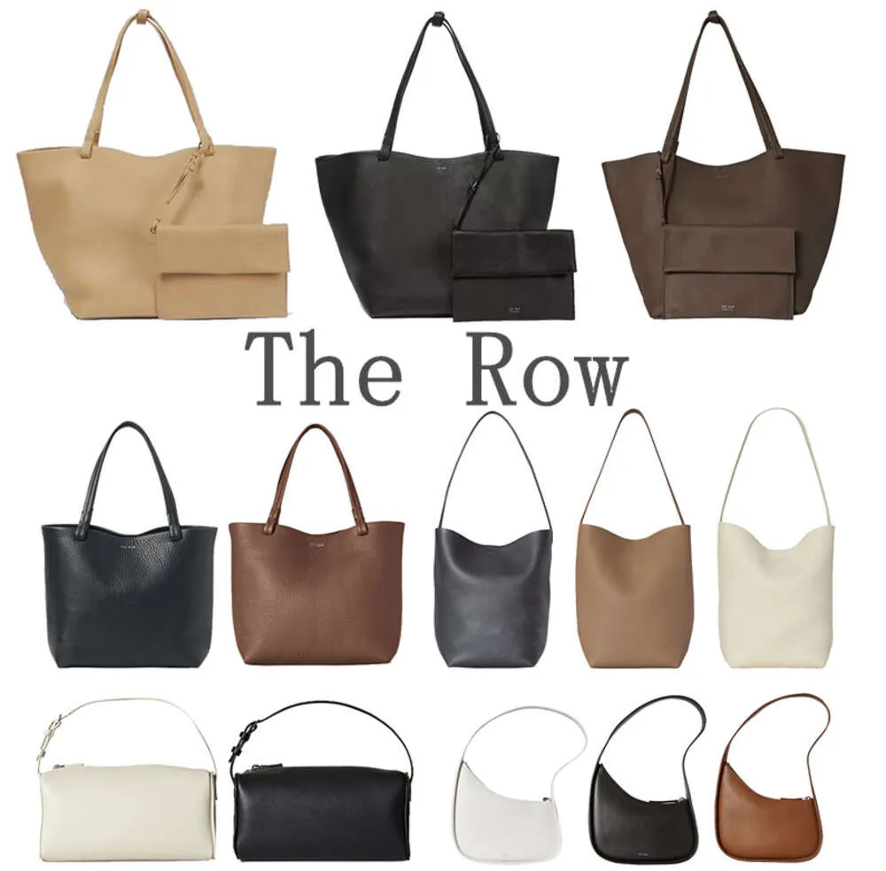 The Row Designer Bolsa De Ombro Mulheres Half Moon Park Tote Bag Luxurys Bolsa Shop Lunch Box Bucket Bags Homem Real Couro Pochette Crossbody Clutch Satchel Shopper 636