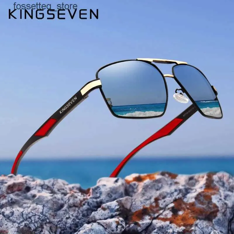 Occhiali da sole KINGSEVEN Marca 2023 Occhiali DESIGN Uomo Occhiali da sole polarizzati Rivestimento Occhiali a specchio Oculos Occhiali maschili Accessori per donna L240322