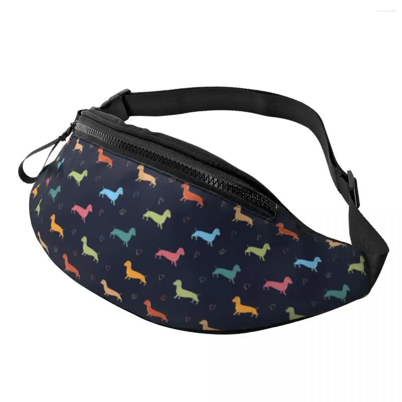 Waist Bags Dachshund Fanny Bag Customized Badger Sausage The Wiener Dog Crossbody Pack Men Women Running Phone Money Pouch