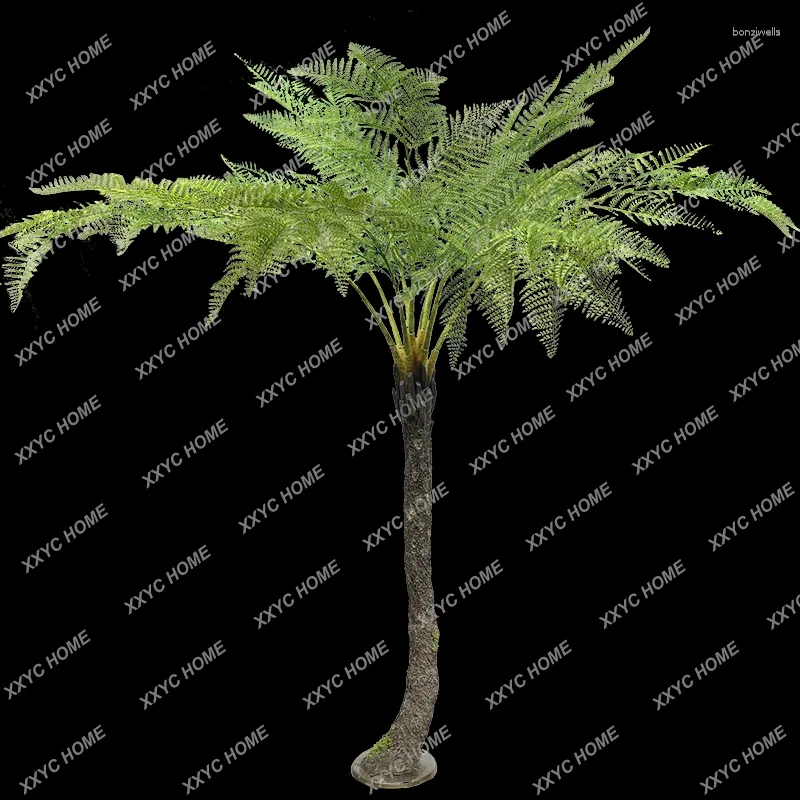 Flores Decorativas Grandes Pteridae Artificiales Hoja Árbol Planta Verde Original Estilo Bosque