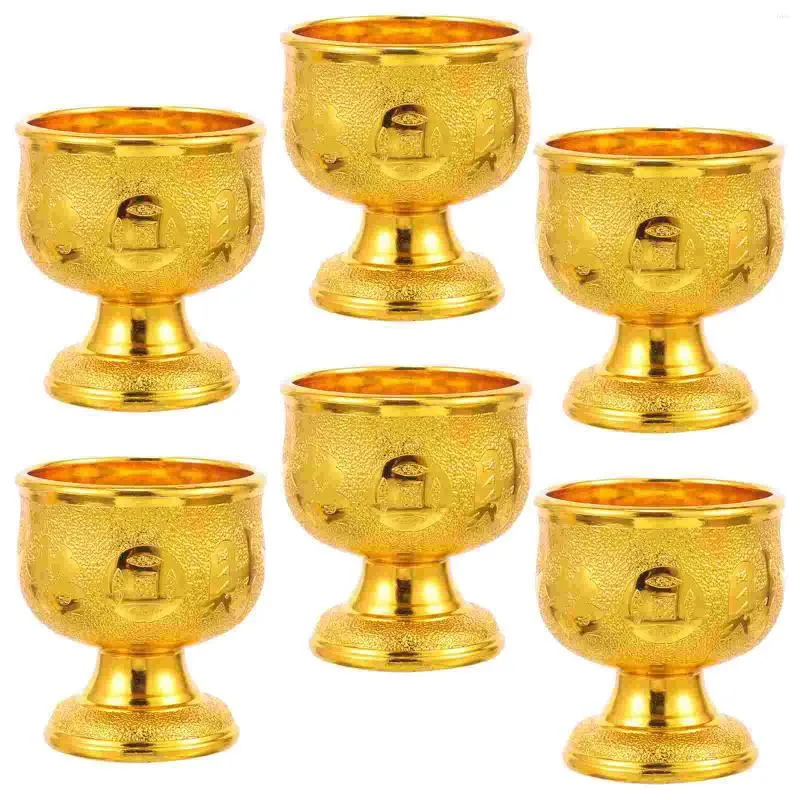 Tasses jetables pailles 6 verres de pcs offrant un bol petit bouddhisme tasse multifonction saint décore décoratif résistant à l'usure décoratif