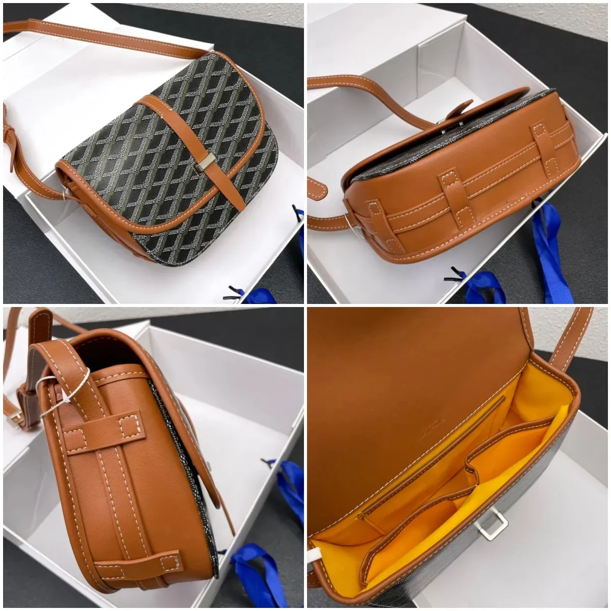 designväska axelväska lyxig designer sadlar väska med crossbody strap plånböcker belvedere kohud läder lapptäcke mönster gå gård messenger väskor tvärs kropp