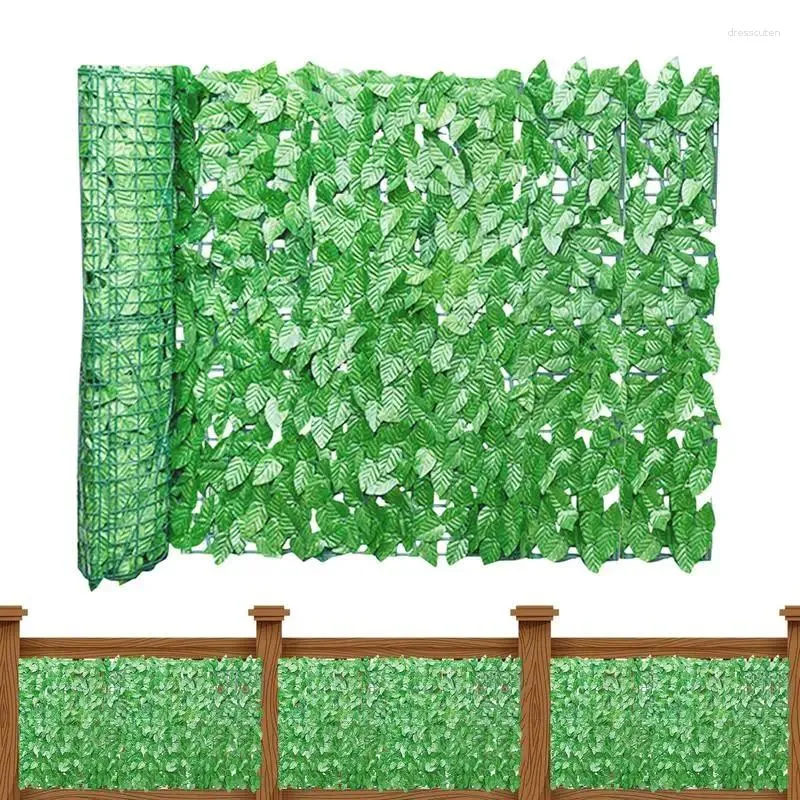 Decorative Flowers Balcony Privacy Screen Garden Fence Decoration Wood With Artificial Green Leaf Ivy Screening Rolls For Courtyard Home