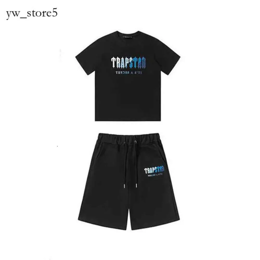 Trapstar tracksuit heren shorts en t -shirt set tracksuits designer koppels handdoek borduurbrief Letter dames crew neck trap ster sweatshirt pakken 1602