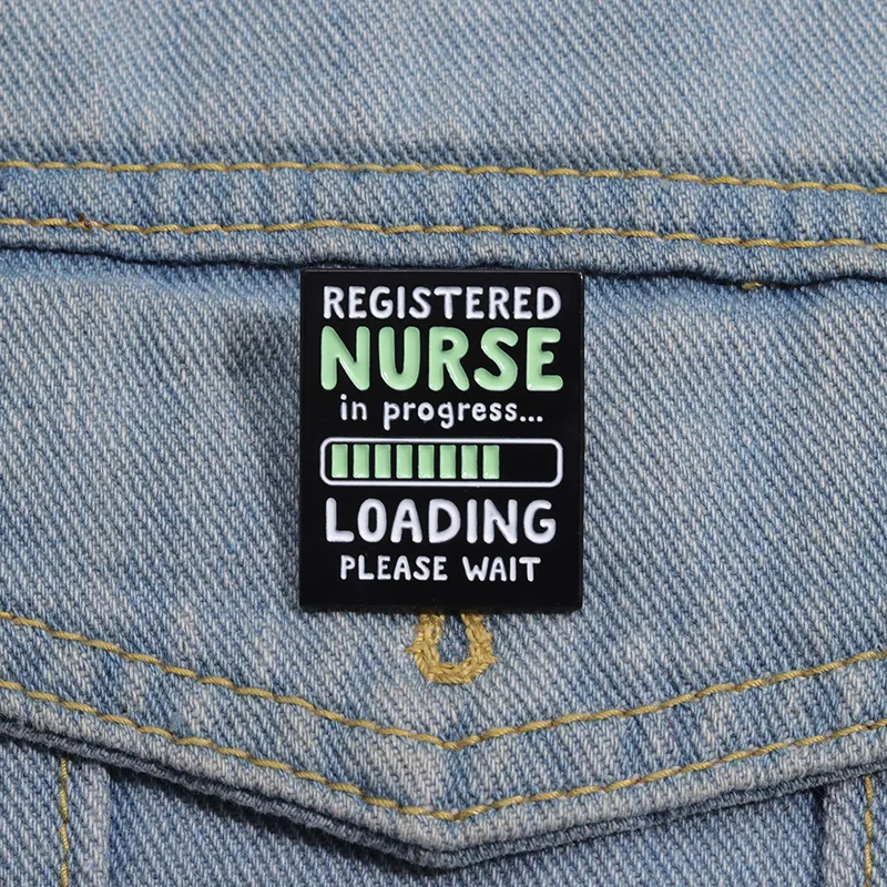 Rn Loading Funny Nurse Enamel Pin Set - RN In Progress Loading Brooch, Cute ...