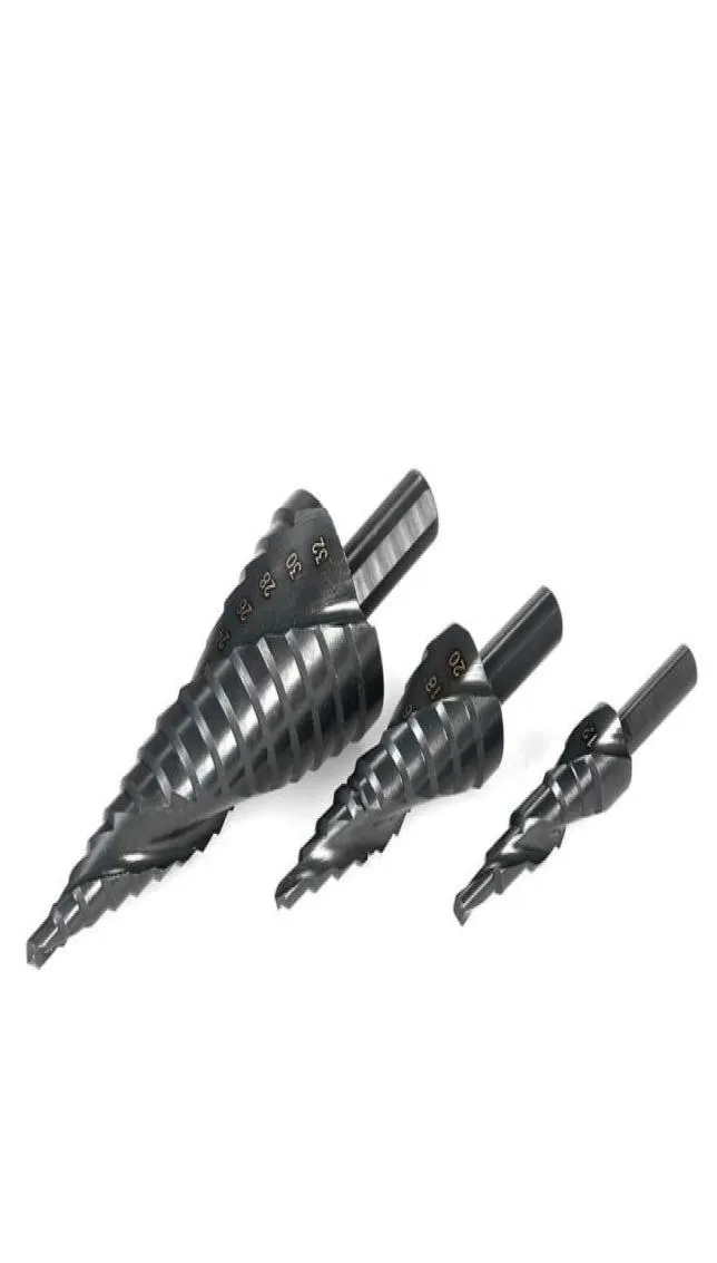 2022 New 3PCS 432 Black HSS Cobalt Step Drill Bit Nitrogen High Speed Steel Spiral For Metal Cone Triangle Shank Hole Cutter Plat7054103