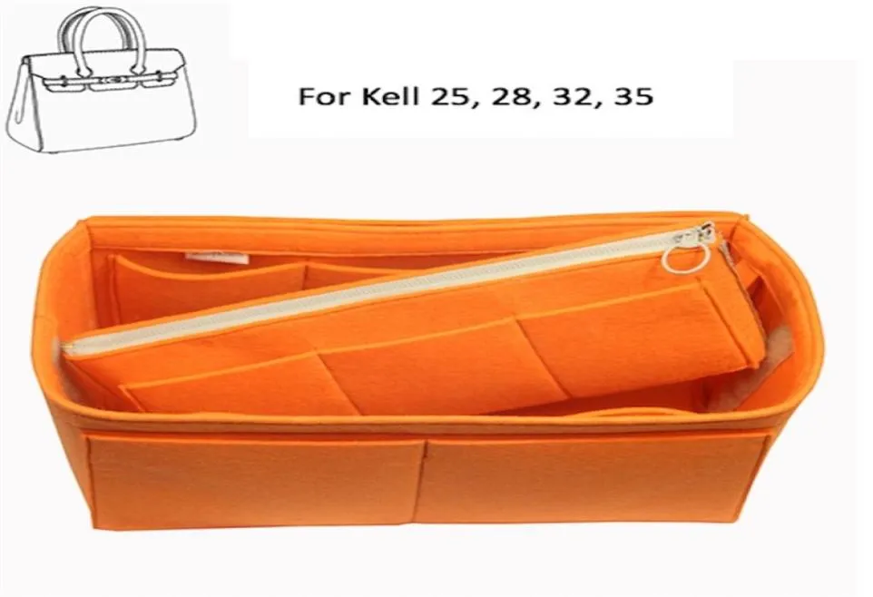 Pour Kel l y 25 28 32 35Sac de style basique et organisateur de sac à main avec poche zippée amovibleFeutre de qualité supérieure 3 mm fait à la main20 couleurs 21088982619