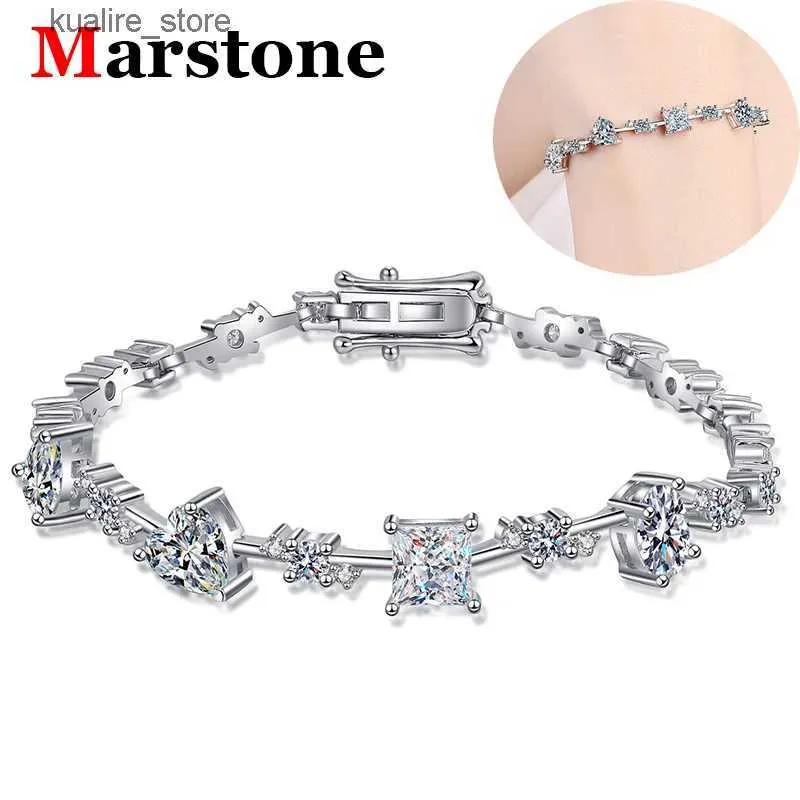 Bracelets de charme 6 carats complet Moissanite véritable D couleur princesse coeur coupe ovale pour les femmes S925 en argent Sterling bijoux fins pour les femmes L240322