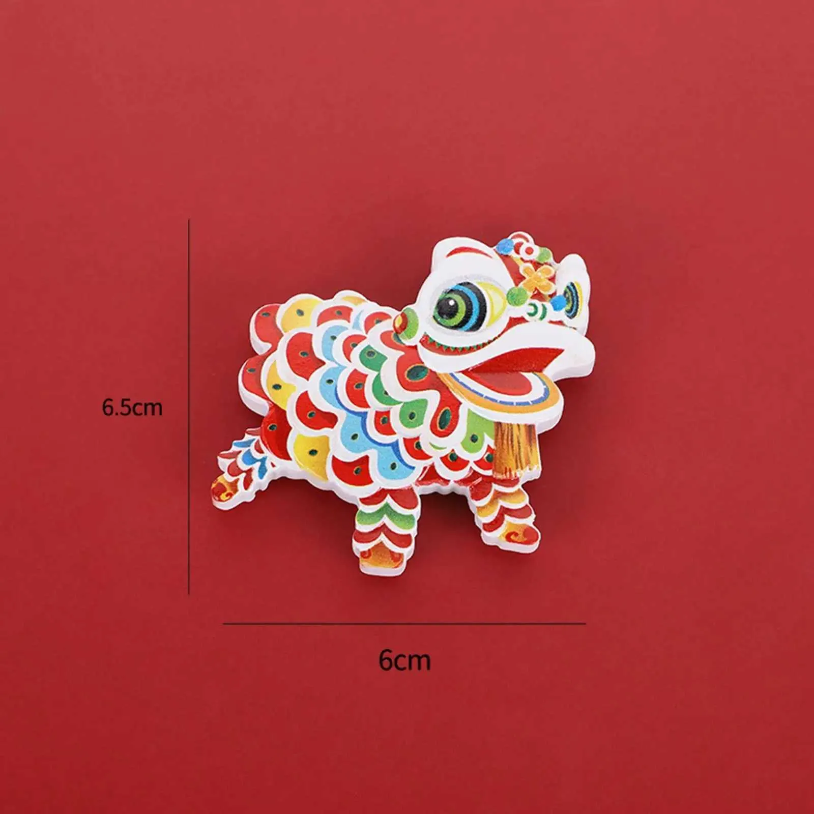 Chinese Lionce Statue Fridge Magnet Lovely Accessories Chinese New Year Resin for DIY Home Decoration Stylish Versatile