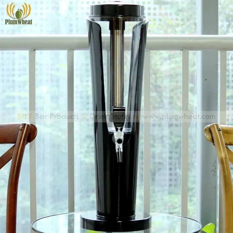 Utensili da bar Distributore di bevande PlumWheat-Beer Tower Tubo per il ghiaccio riutilizzabile rimovibile in acciaio inossidabile Easy Clean Party BT04 3 litri 240322