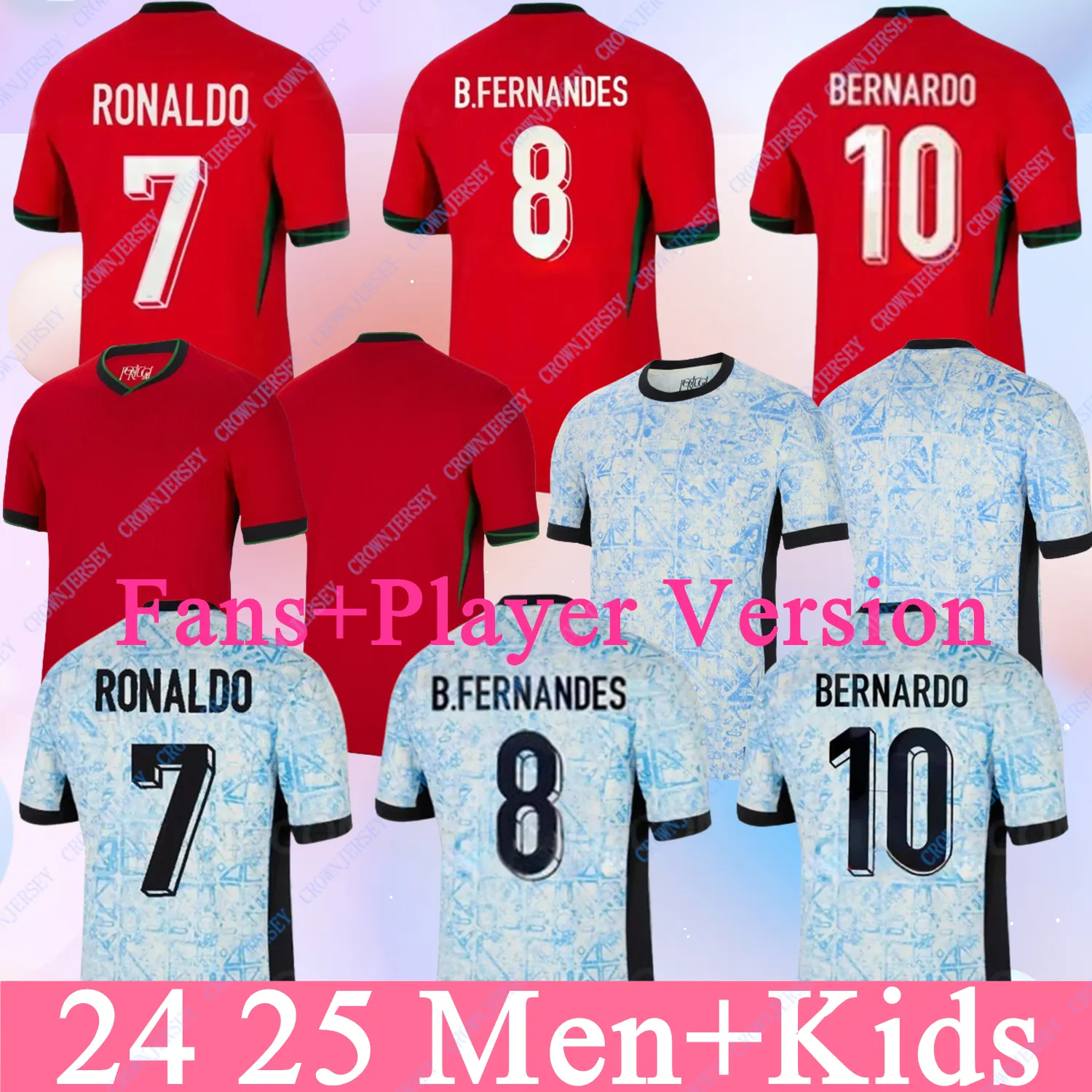 2023 2024 Euro Cup Portuguesa Portugal Soccer Jerseys Ruben Ronaldo Portugieser 23 Portugisisk fotbollsskjorta Men Kids Kit Set World Cup Team Portugals Tops Thail