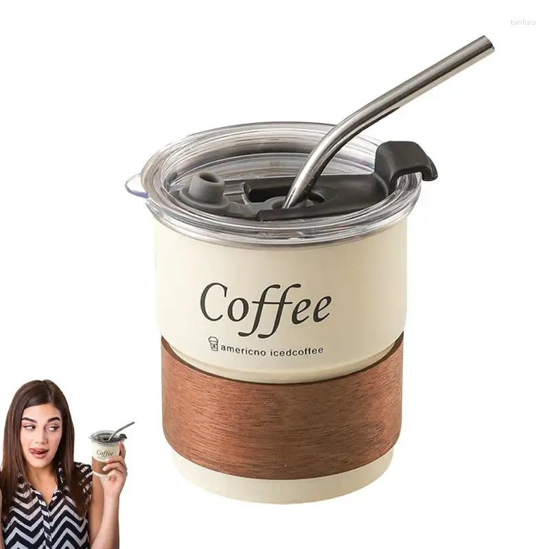 Tumblers rostfritt stål kaffe 300 ml mugg för dryck och kalla drycker utrymme sparar te