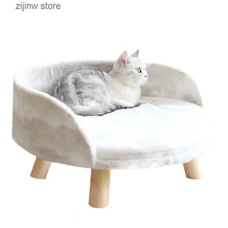 Cat Beds Furniture Bench Cat Bed Removable And Washable Cat Net Hammock Pet Bed Dog Bed Kennel Chair Pet Bed For Cat Sleeping Soft Plush Y240322